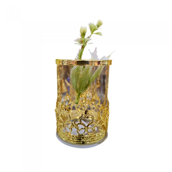 Glass Flower Pot With...